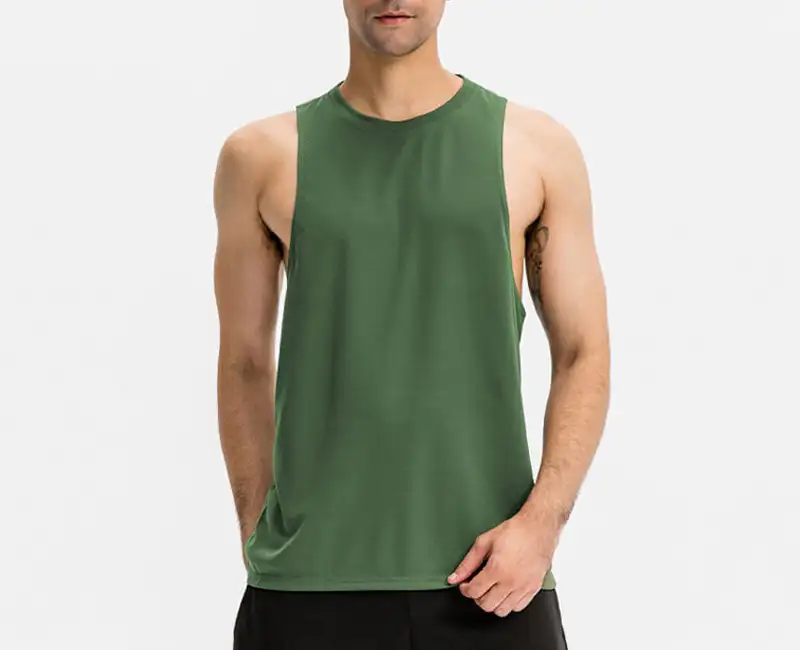 Green color Men's sports vest